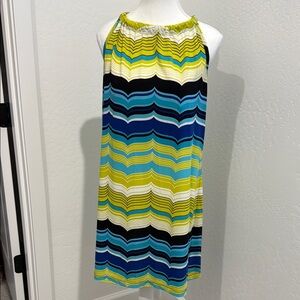 Trina Turk Vibrant Striped Sleeveless Halter Dress
